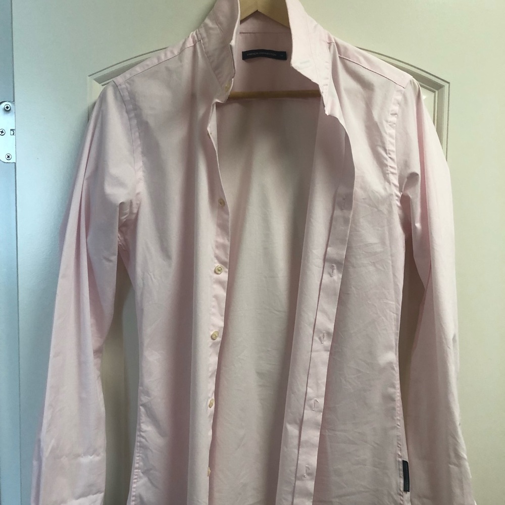 French Connection slim fit pink shirt